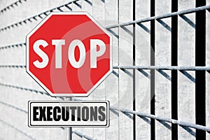 Stop death penalty written on road sign