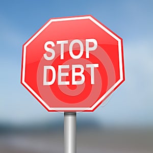 Stop debt concept.