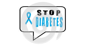 STOP diabetes. World Day Diabetes, Medical animation. Medical concept. Modern style logo illustration for november month awareness