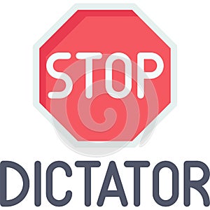 Stop dictator icon, Protest related vector