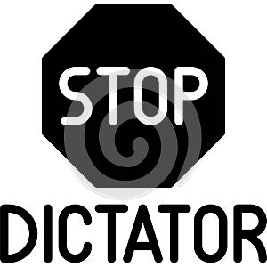 Stop dictator icon, Protest related vector