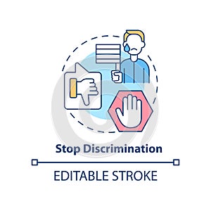 Stop discrimination concept icon