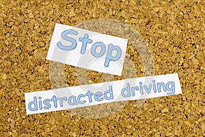 Stop distracted driving cell phone texting warning distraction risk photo