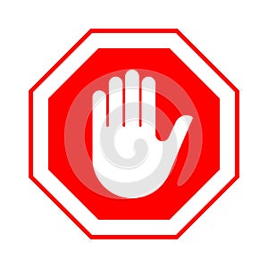 Stop do not enter stop red sign with hand