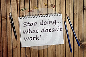 Stop doing what doesn't work text