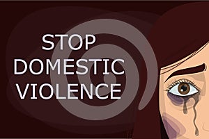 Stop domestic violence poster. Abuse and agression in family