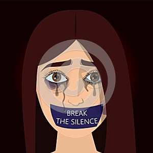 Stop domestic violence poster. Abuse and agression in family