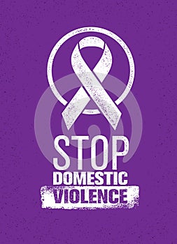 Stop Domestic Violence Stamp. Creative Social Vector Design Element Concept photo