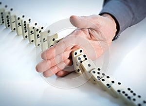 Stop Domino Effect - Hand Prevents