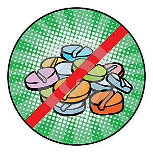 Stop doping sign icon photo