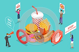 Stop Eating Junk Food, Fast Food Danger, No Health Risk Nutrition.