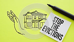 Stop the evictions is shown using the text photo