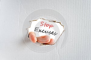 Stop excuses text concept