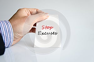 Stop excuses text concept