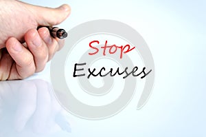 Stop excuses text concept