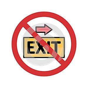 Stop Exit Isolated Vector icon which can easily modify or edit