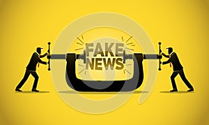 Stop fake news spreading on internet and media concept