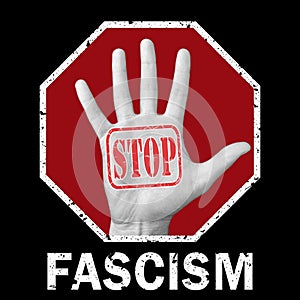 Stop fascism news conceptual illustration. Social problem