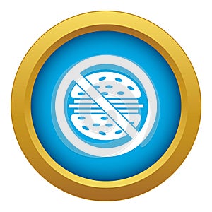 Stop fast food icon blue vector isolated