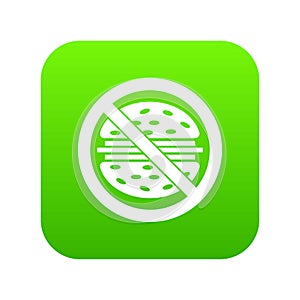 Stop fast food icon digital green