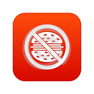 Stop fast food icon digital red