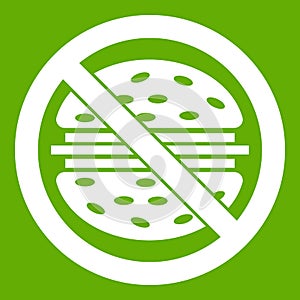 Stop fast food icon green