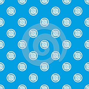 Stop fast food pattern seamless blue