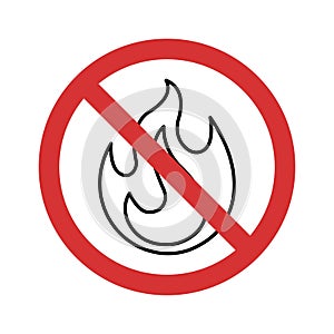 Stop Flame Isolated Vector icon which can easily modify or edit