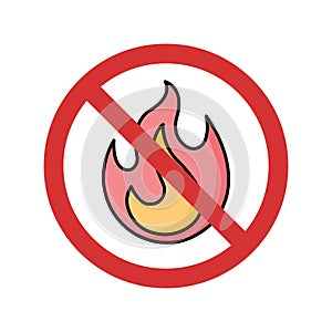Stop Flame Isolated Vector icon which can easily modify or edit