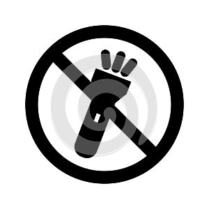 Stop Flashlight Isolated Vector icon which can easily modify or edit
