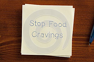 Stop Food Cravings on a note photo