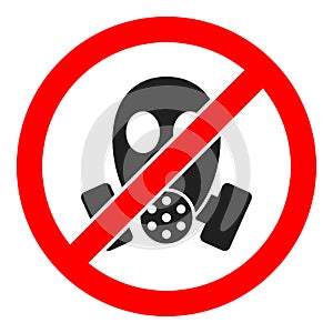 Stop Gasmask Raster Icon Illustration