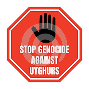 Stop genocide against Uyghur symbol icon