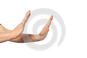 Stop gesture isolated on white