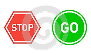 Stop and go vector sign, safety illustation EPS10