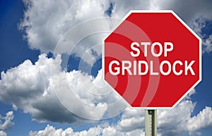 Stop gridlock sign, isolated