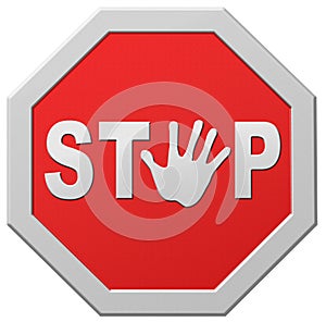 Stop halt red warning road sign stopping