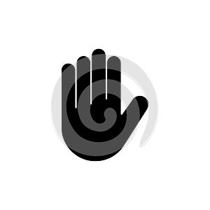 Stop Hand Flat Vector Icon