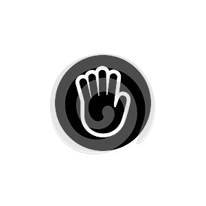 Stop Hand Flat Vector Icon
