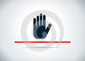 Stop hand icon abstract flat background design illustration