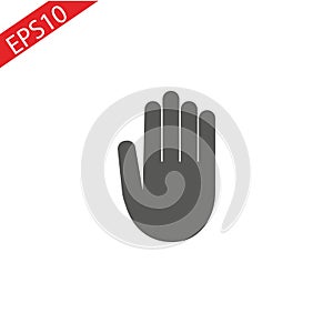 Stop hand Icon in trendy flat style isolated on grey background. Stop symbol for your web site design, logo, app, UI