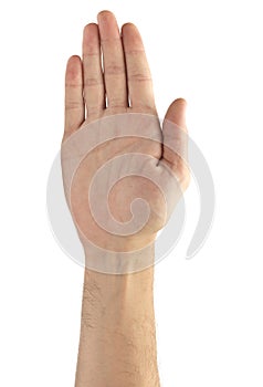 Stop hand signal - Stock Image