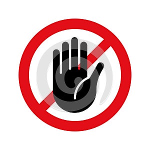 Stop hand vector no entry sign icon