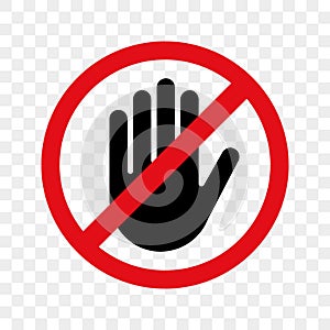 Stop hand sign vector no entry icon