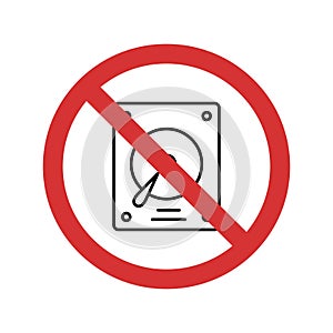 Stop Hard disk Isolated Vector icon which can easily modify or edit