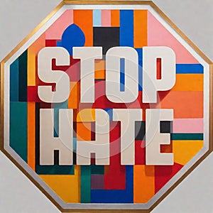 Stop Hate Stop Sign logo invitation Party