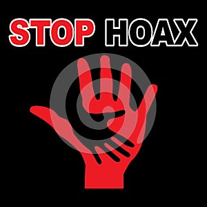Stop hoax in black background