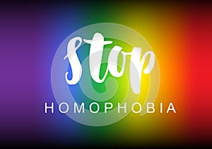 Stop homophobia slogan lettering