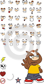 Stop horse kid cartoon expressions collection