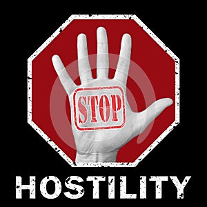 Stop hostility conceptual illustration. Global social problem photo